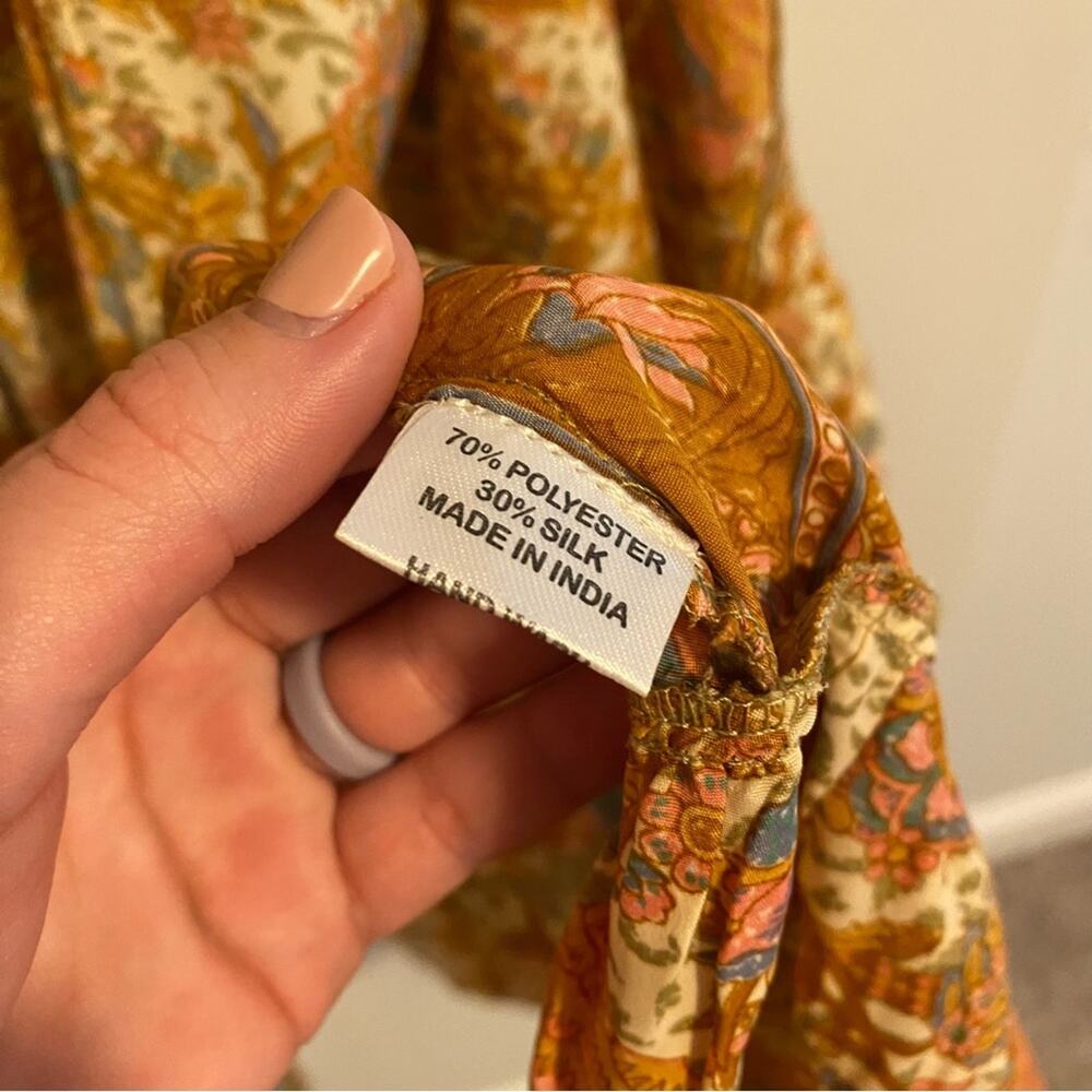 Perry Walker Collective Orange Floral Silk Blend Wrap Mini Dress Medium - Picture 7 of 14